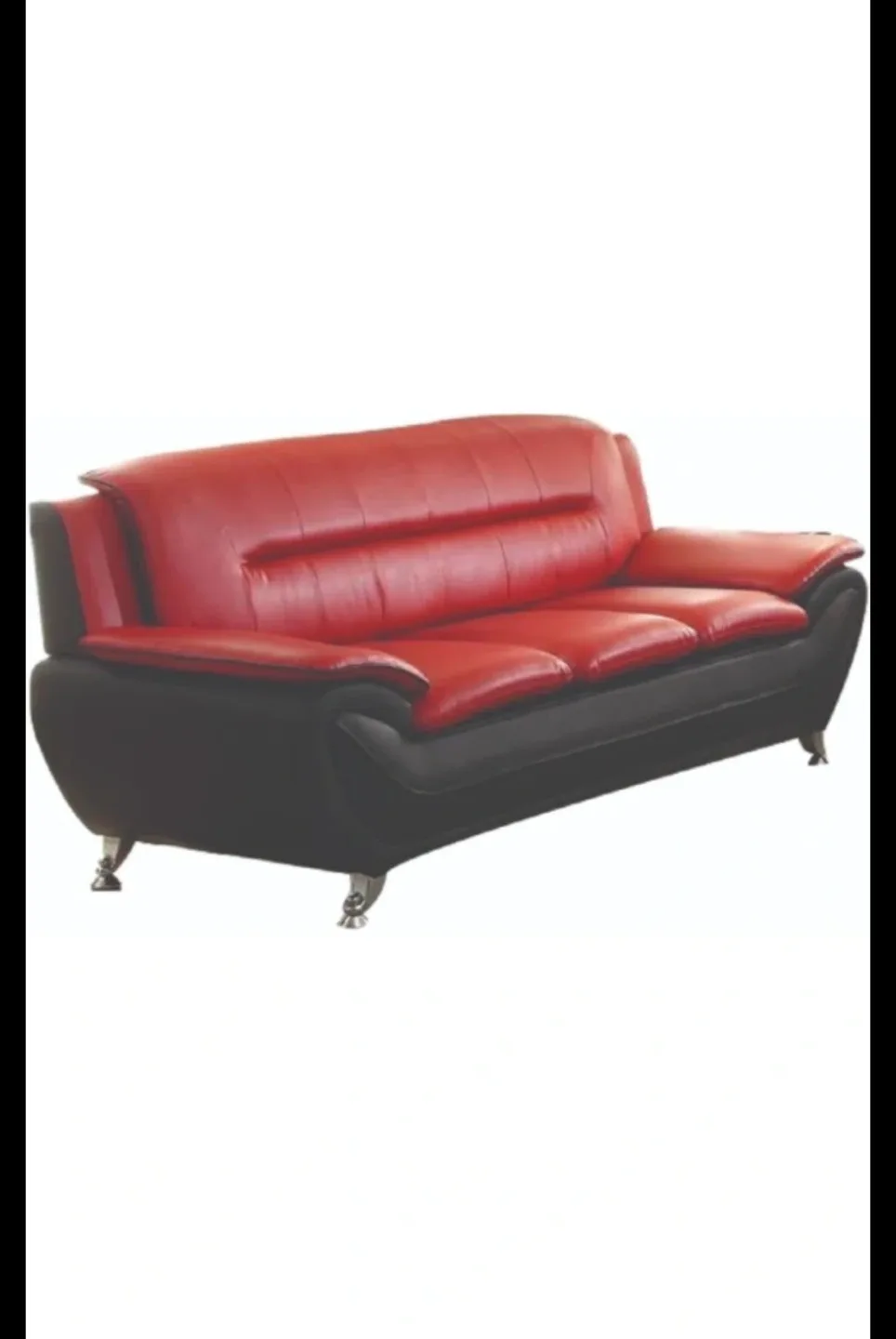 Red & Black Leather Sofa Set image indicator(4)