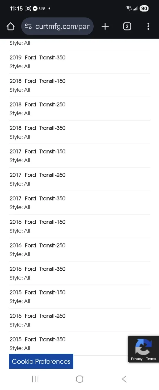 Class 3 Trailer Hitch, 2" Receiver, Select Ford Transit 150, 250 image indicator(9)