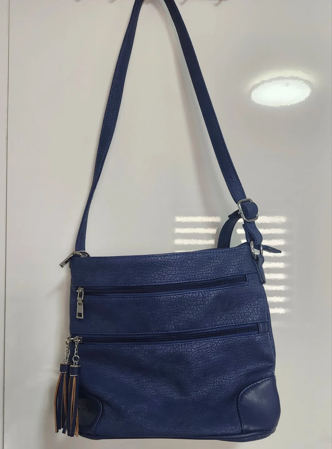Blue Crossbody Bag with Tassels thumbnail