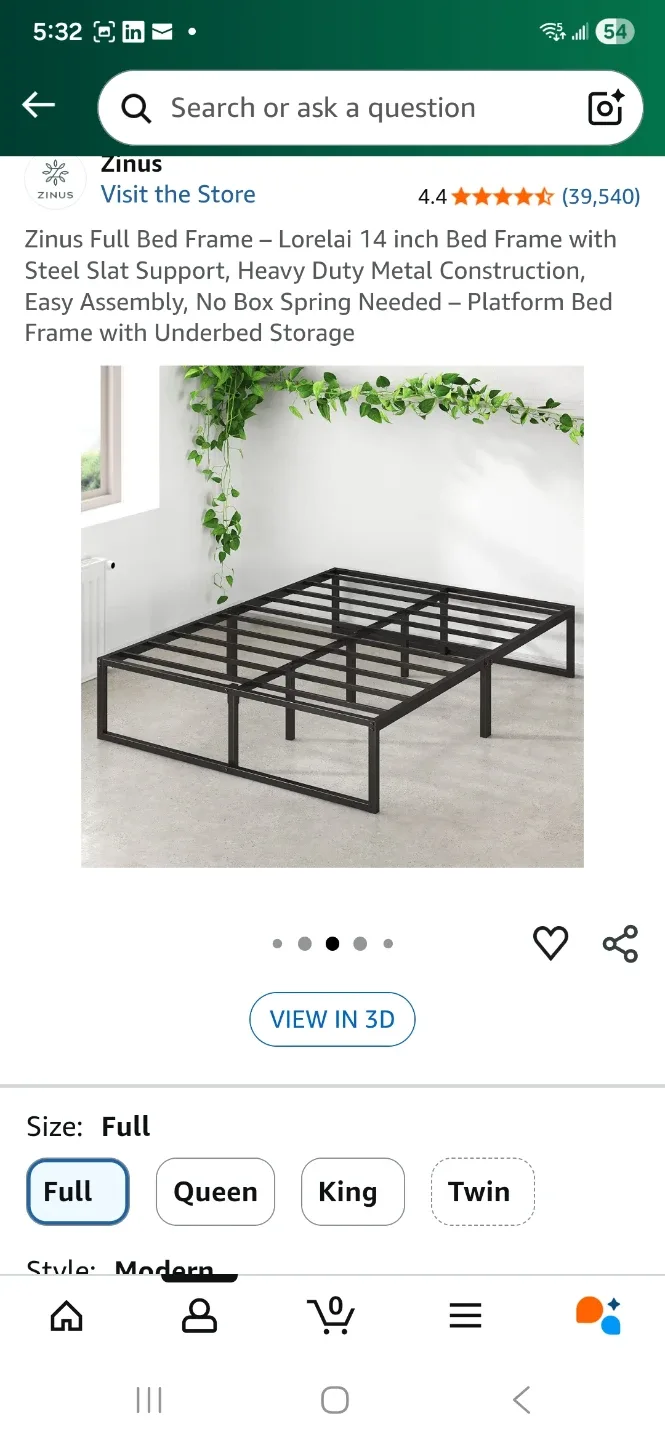 Full Size 14-Inch Metal Bed Frame image indicator(3)