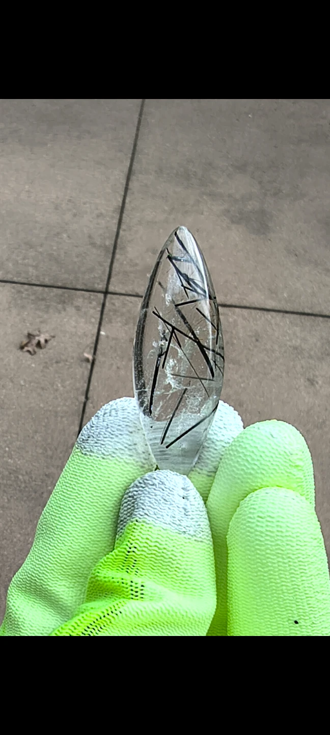 Clear Quartz with Black Rutile, Marquise Shape, 68 cts - photo 2