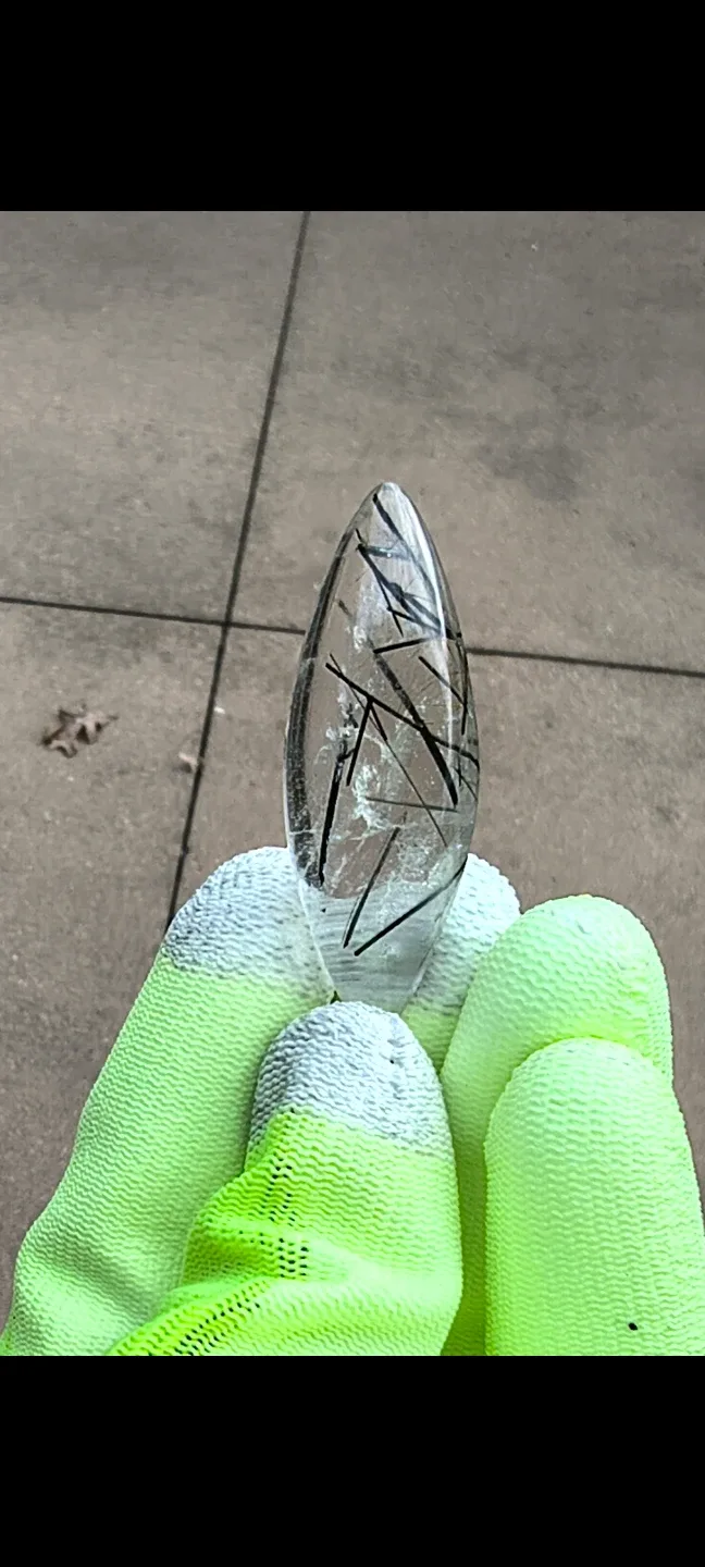 Clear Quartz with Black Rutile, Marquise Shape, 68 cts image indicator(2)