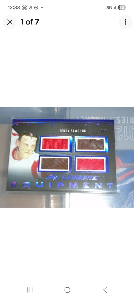 Terry Sawchuk Leaf Ultimate Hockey Card/ leather relics