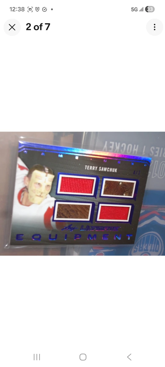 Terry Sawchuk Leaf Ultimate Hockey Card/ leather relics - photo 2