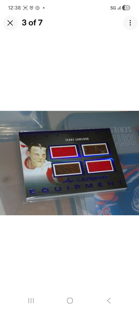 Terry Sawchuk Leaf Ultimate Hockey Card/ leather relics - photo 3