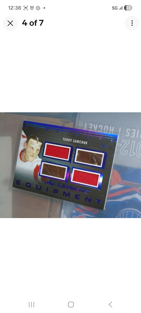 Terry Sawchuk Leaf Ultimate Hockey Card/ leather relics - photo 4