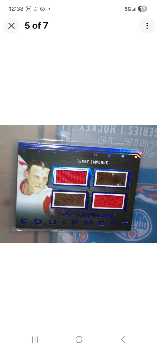 Terry Sawchuk Leaf Ultimate Hockey Card/ leather relics - photo 5