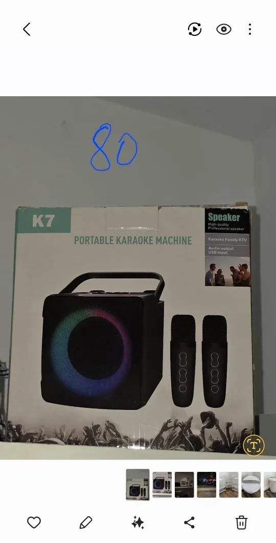 Portable Karaoke Machine K7 with 2 Microphones