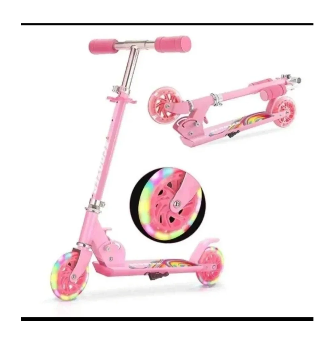 New TENBOOM Scooter for Kids - LED Light-up Wheels - Pink