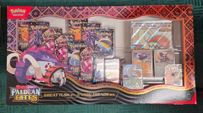 Pokemon Paldean Fates Great Tusk Ex and Iron Threads ex