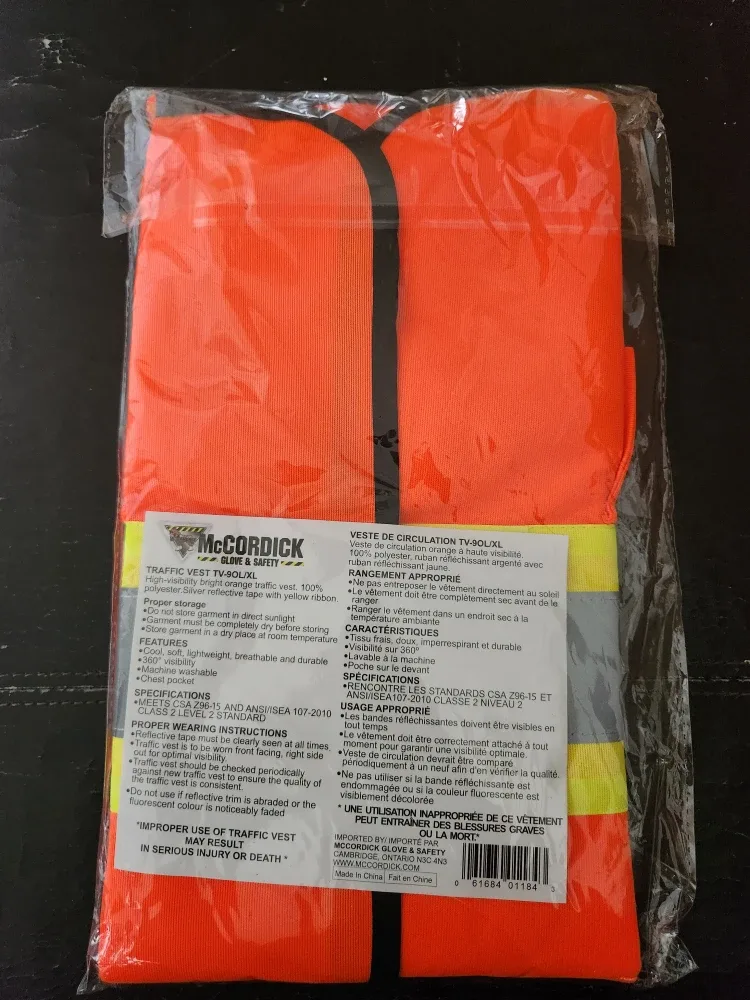 McCordick Traffic Vest TV-90L/XL - New in Package!