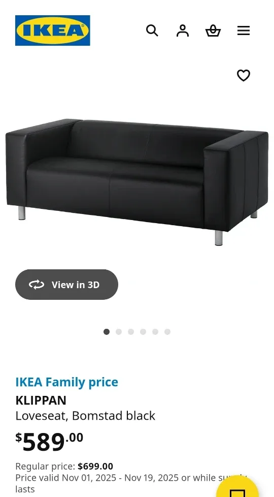 KLIPPAN Loveseat, Bomstad Black image indicator(7)