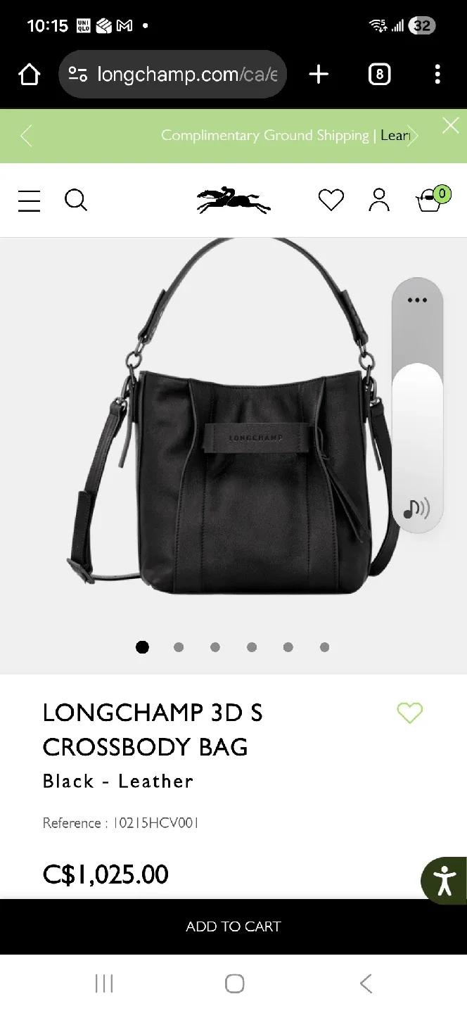 Longchamp 3D S Crossbody Bag - Black calf Leather image indicator(5)