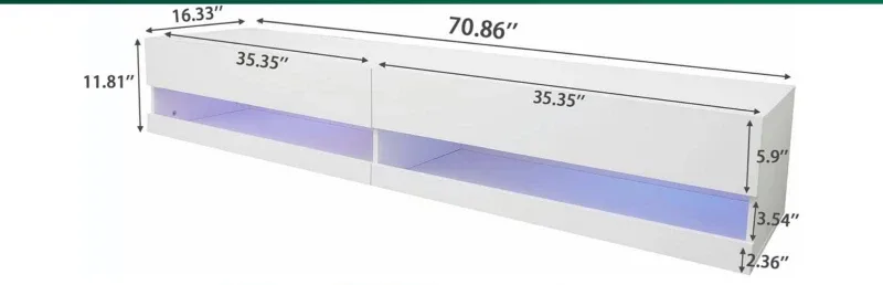 White Floating TV Stand, 70 inch image indicator(2)
