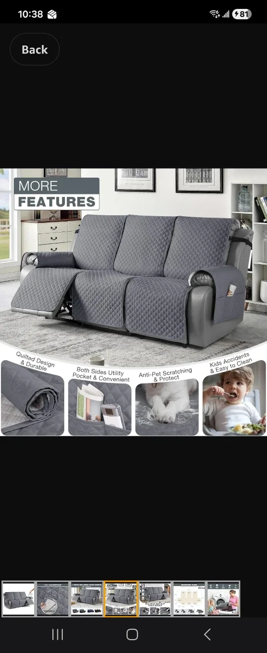 3-seater Recliner Sofa Cover