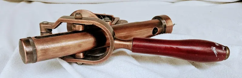 Vintage RAPID Brass Shelf Table Mounted Corkscrew Wine Opener image indicator(5)