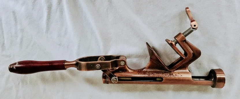 Vintage RAPID Brass Shelf Table Mounted Corkscrew Wine Opener image indicator(6)