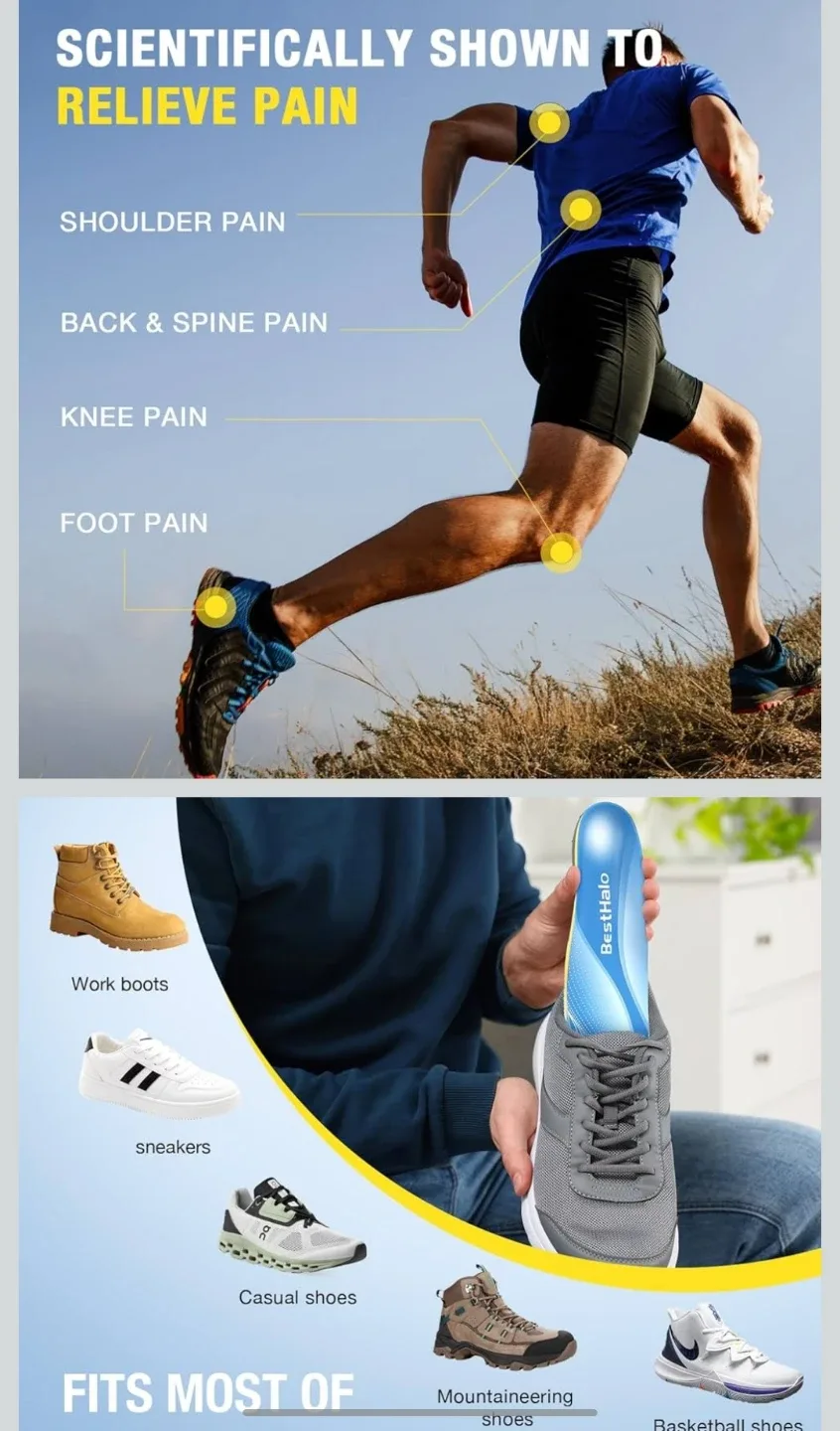 BestHalo Strong Arch Support Orthotic Insole - Size L image indicator(5)