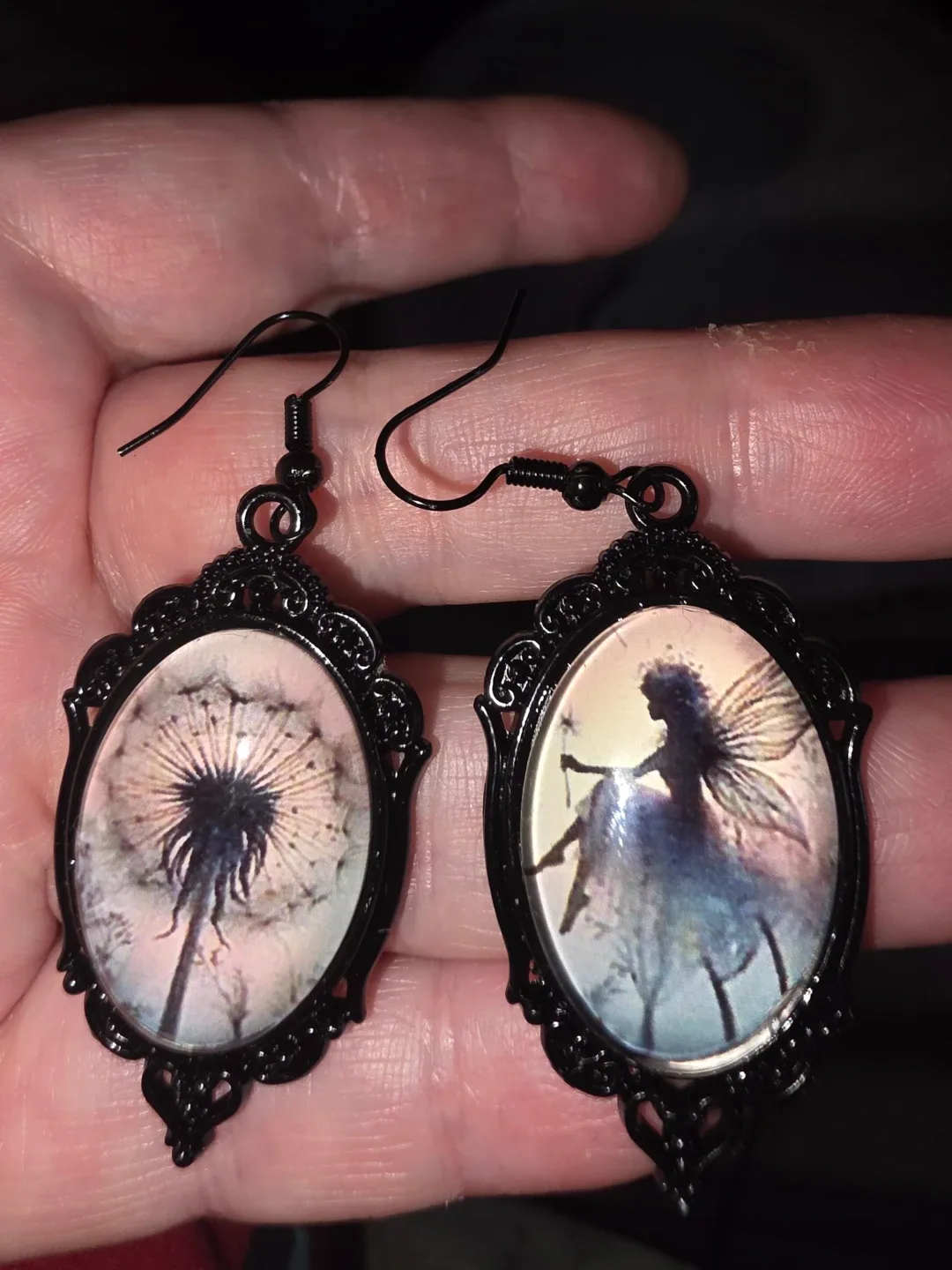 Fairy & Dandelion Earrings - Black Frame