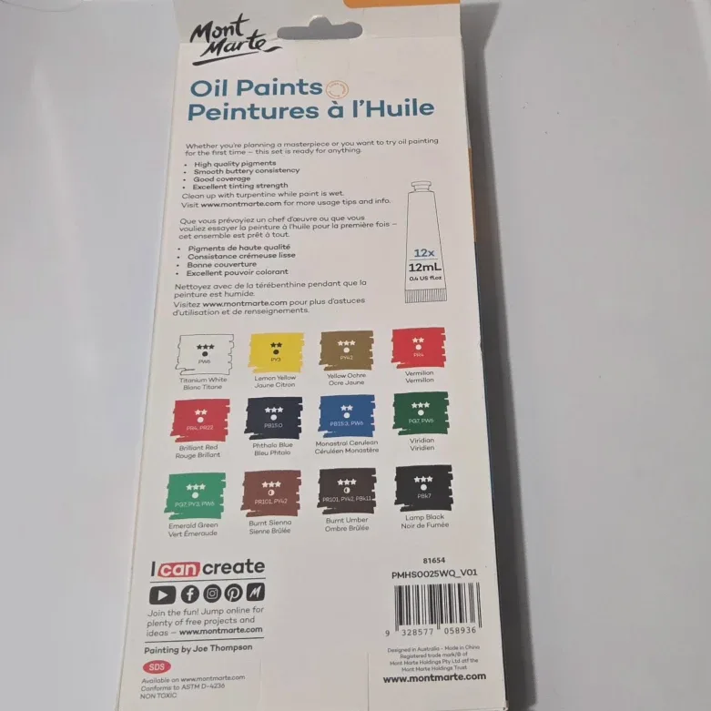 Mont Marte Signature Oil Paints - 12 pc Set image indicator(2)