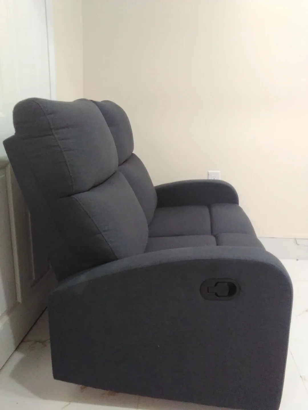 Grey Fabric Reclining Loveseat & Chair Set image indicator(6)