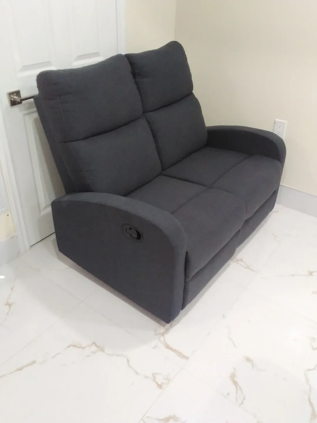 Grey Fabric Reclining Loveseat & Chair Set image indicator(7)