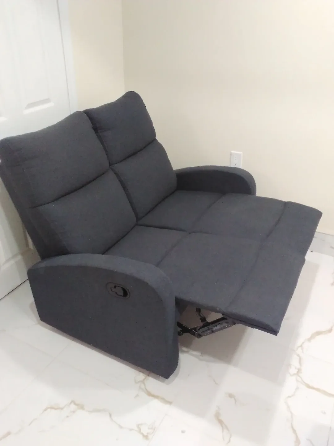 Grey Fabric Reclining Loveseat & Chair Set image indicator(8)