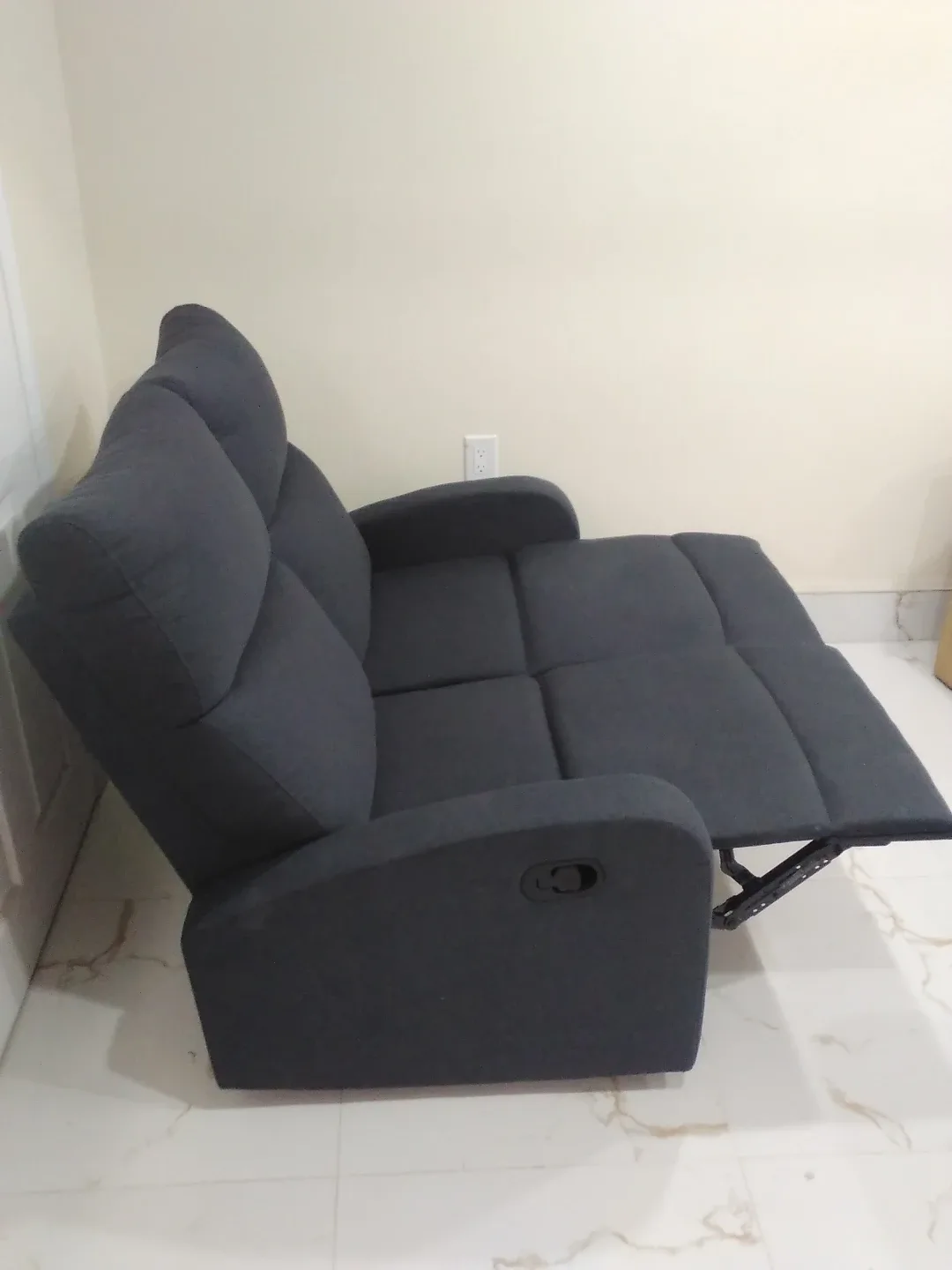 Grey Fabric Reclining Loveseat & Chair Set image indicator(9)
