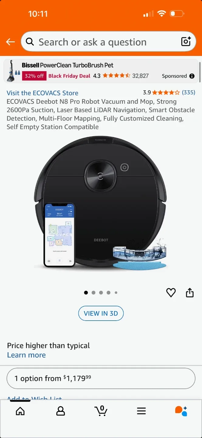 Ecovacs DEEBOT N8 PRO Robot Vacuum - New in Box! image indicator(6)