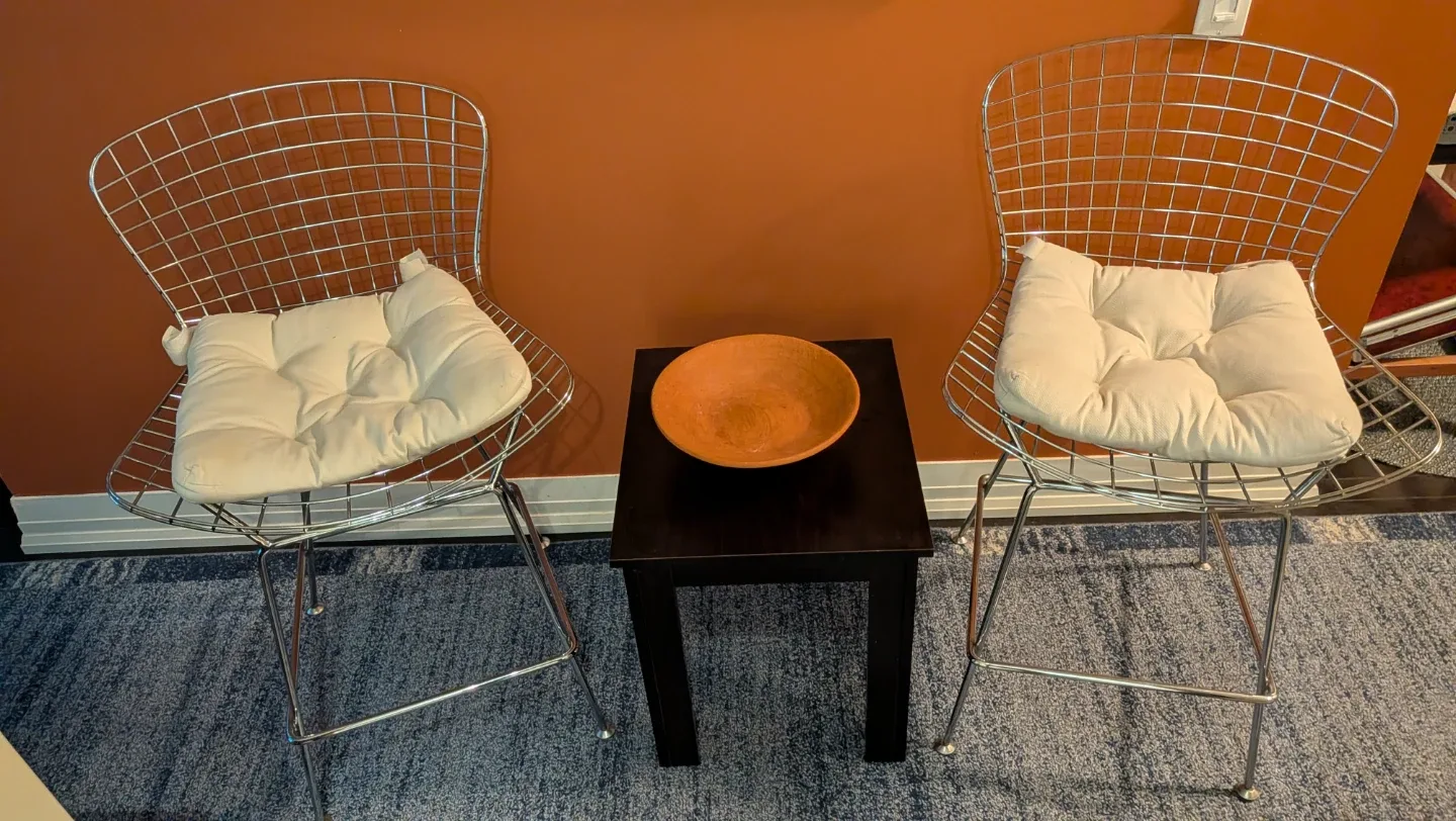 Two Bertoia Style Chairs - Chrome Finish, 24" image indicator(2)