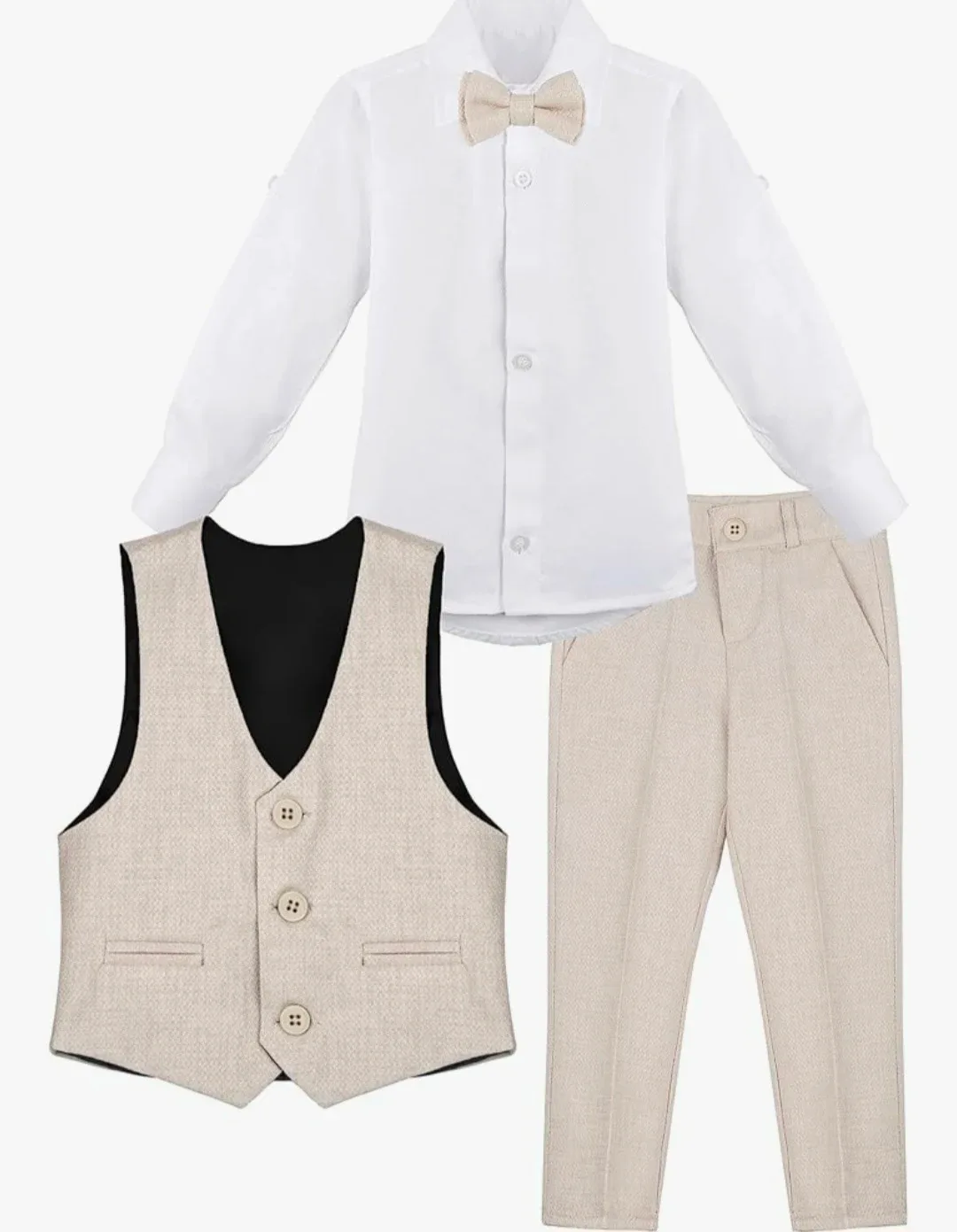 Boys' 4-Piece Suit - Vest, Shirt, Bowtie, Pants