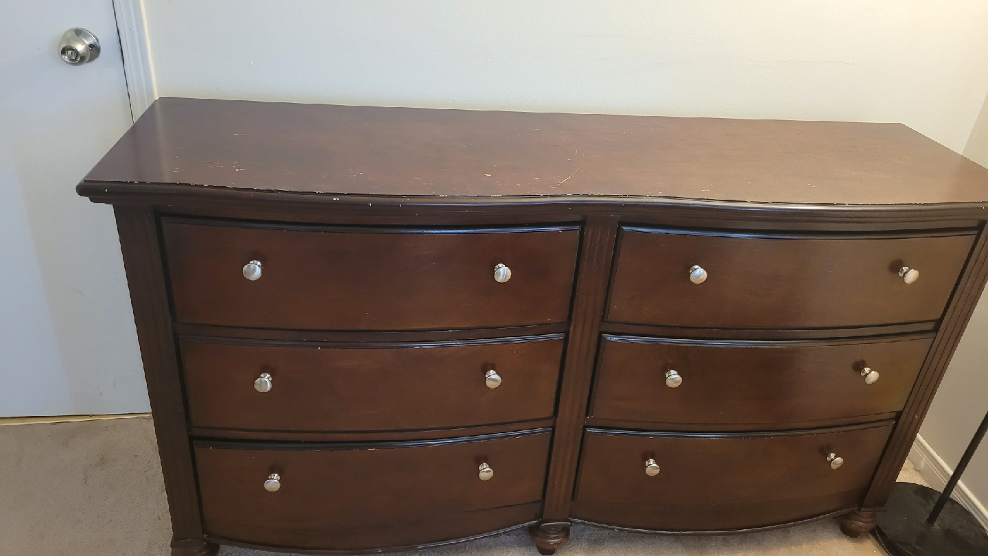 6 Drawer Dark Brown Wooden Dresser - photo 2
