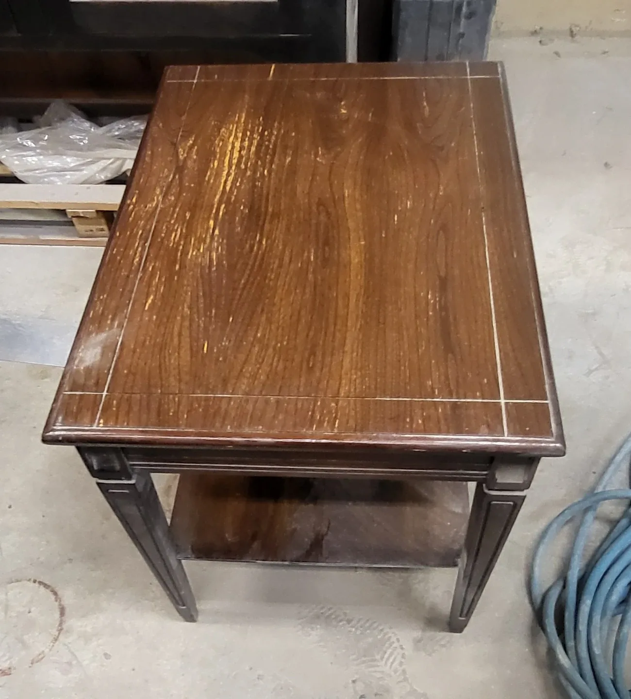 Vintage Wooden Side Table with Shelf image indicator(2)