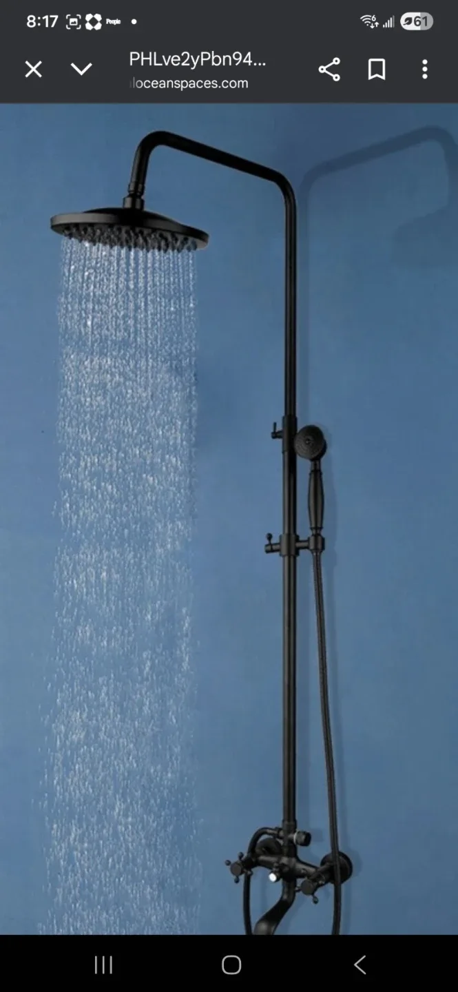 Black Shower System with Rain Shower Head