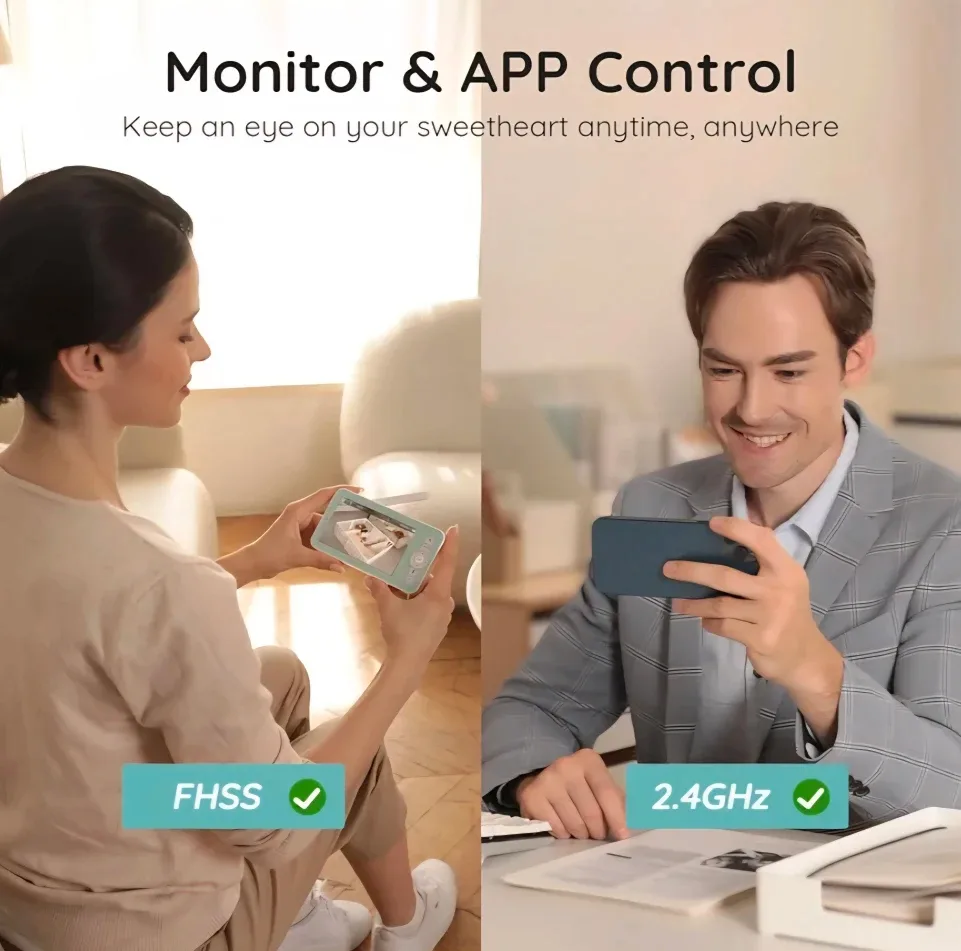 Boifun Baby Monitor w/ 5" LCD Split Screen image indicator(5)