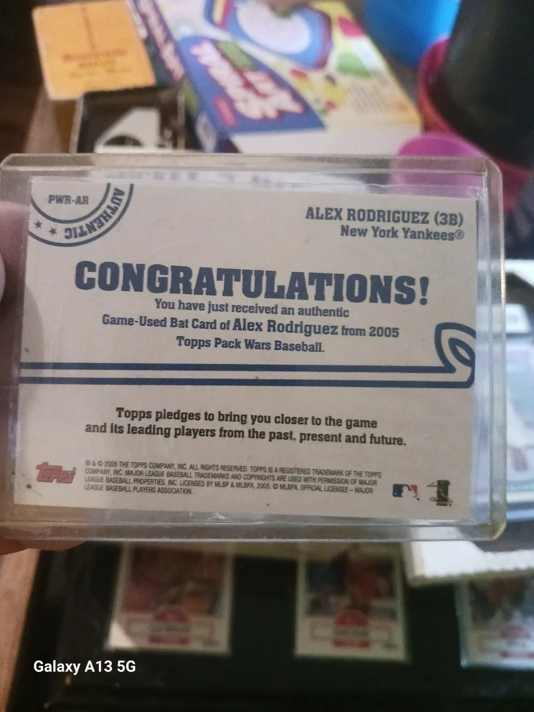 Alex Rodriguez Game-Used Bat Card (2005 Topps) image indicator(2)