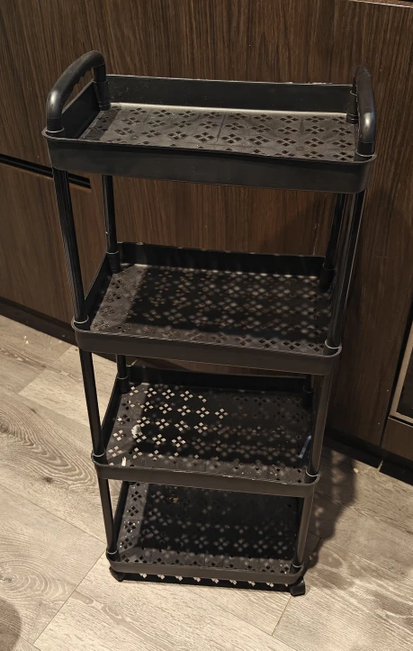 Black 4-Tier Rolling Cart