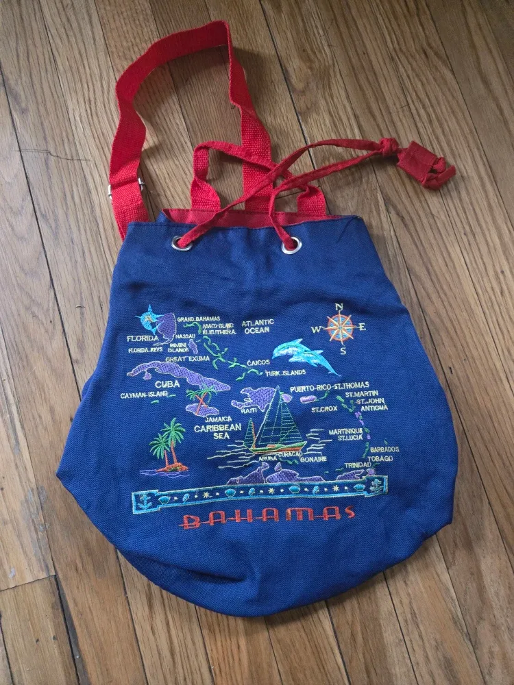 Bahamas Blue Drawstring Bag