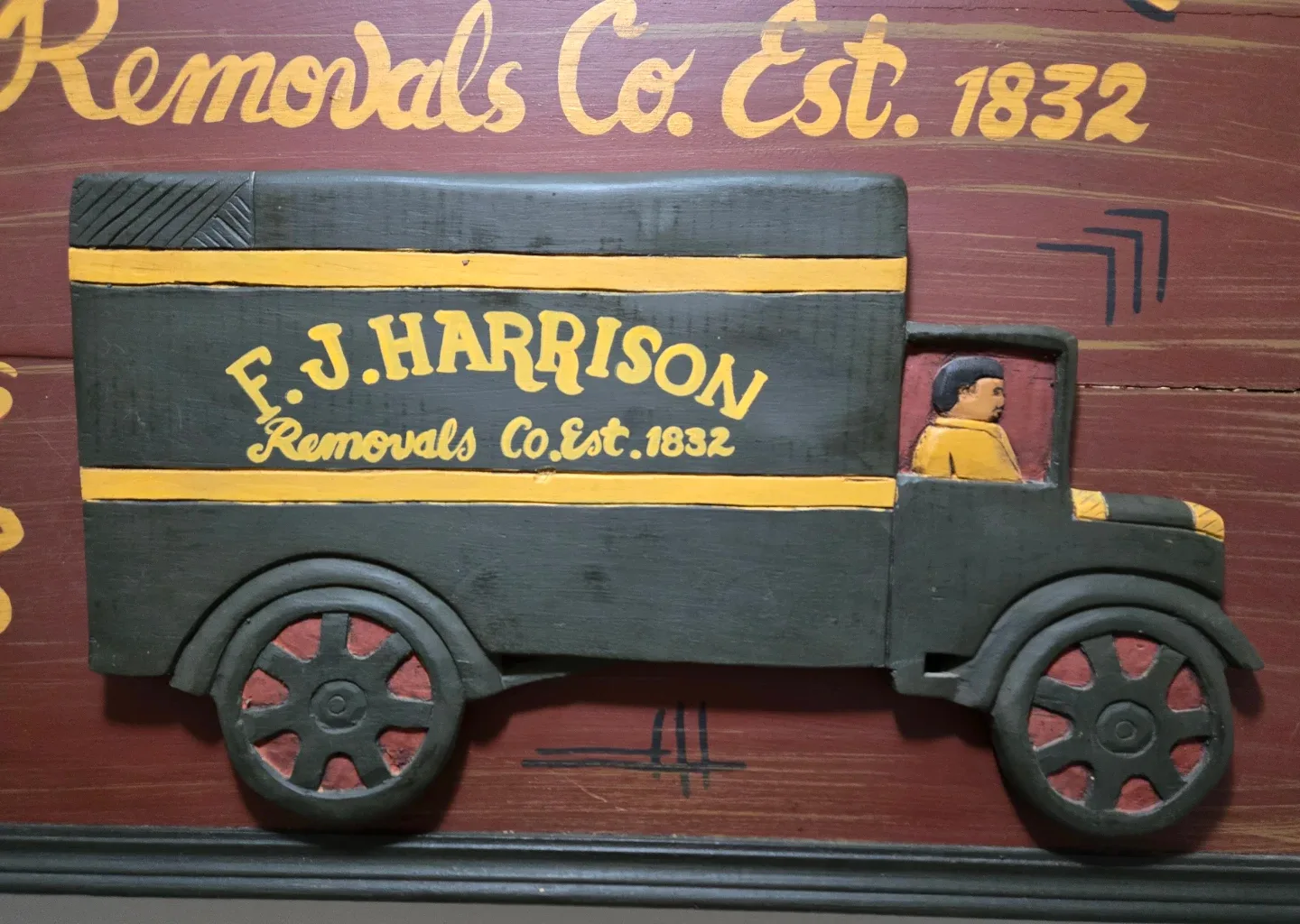Vintage F.J. Harrison Removals Co. Est. 1832 Sign image indicator(4)