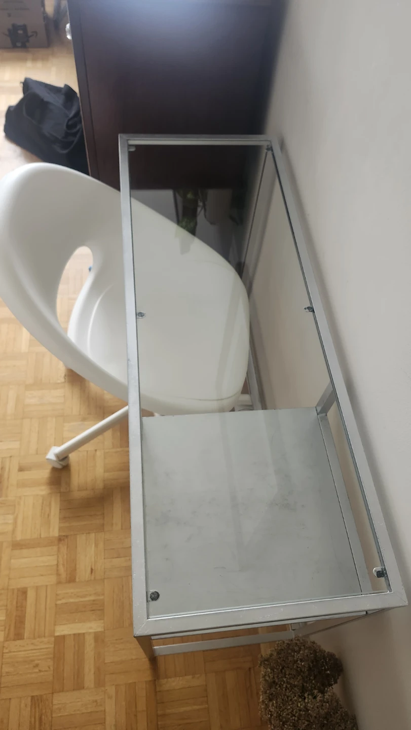 Glass Top Desk with Metal Frame - photo 4