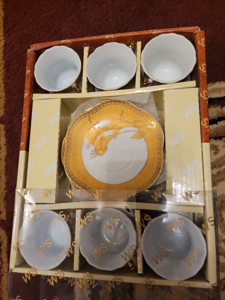 Turkish Coffee Set - Gold & White