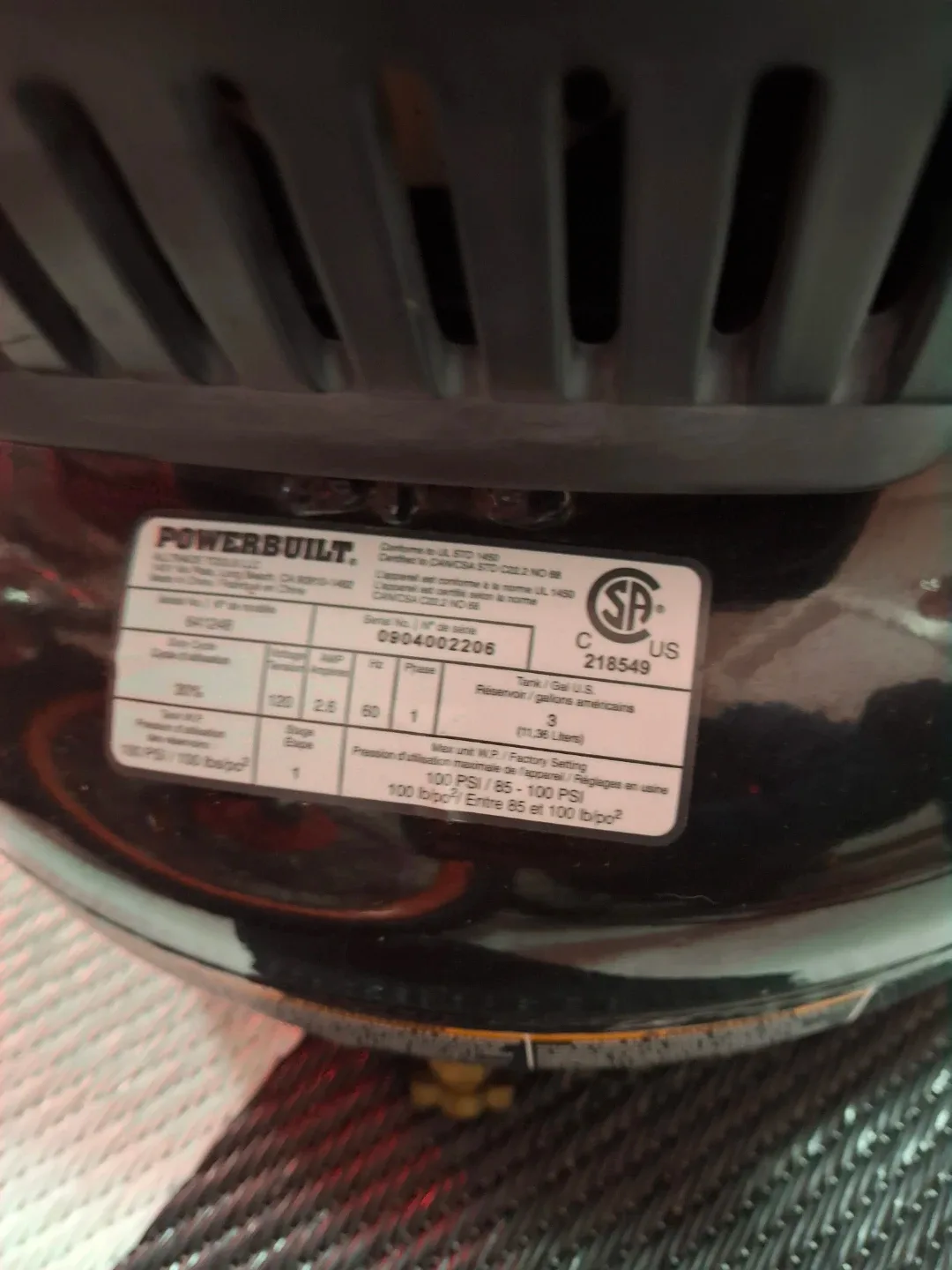 Powerbuilt 3 Gallon Air Compressor image indicator(4)