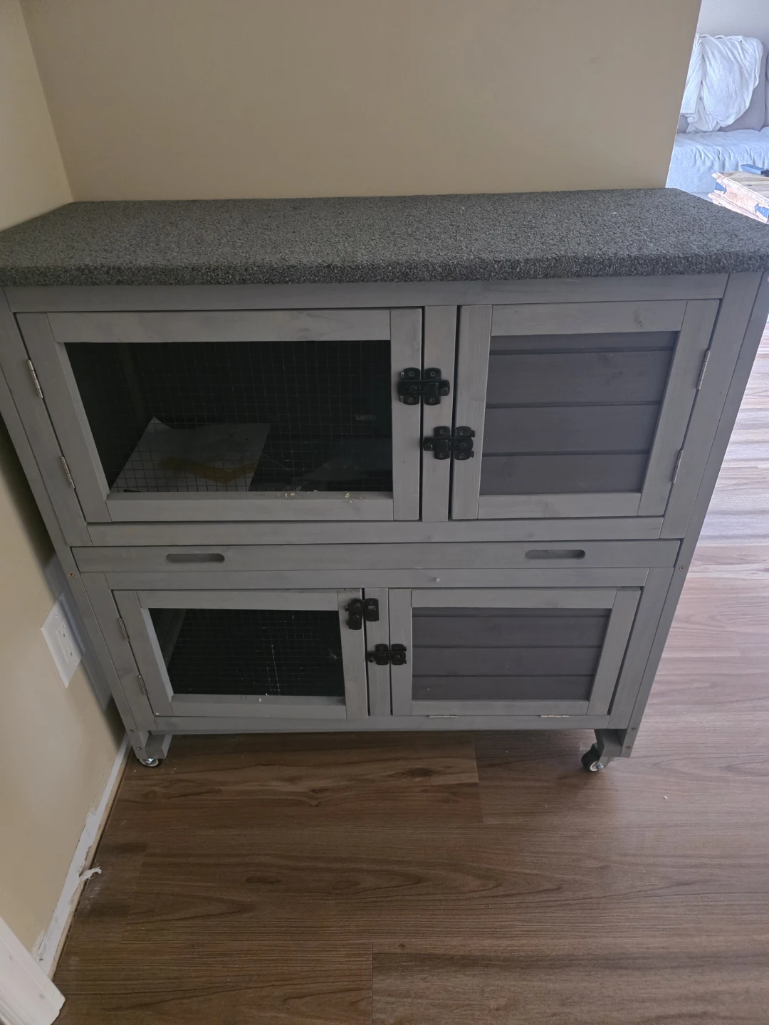 Grey Wooden Hutch