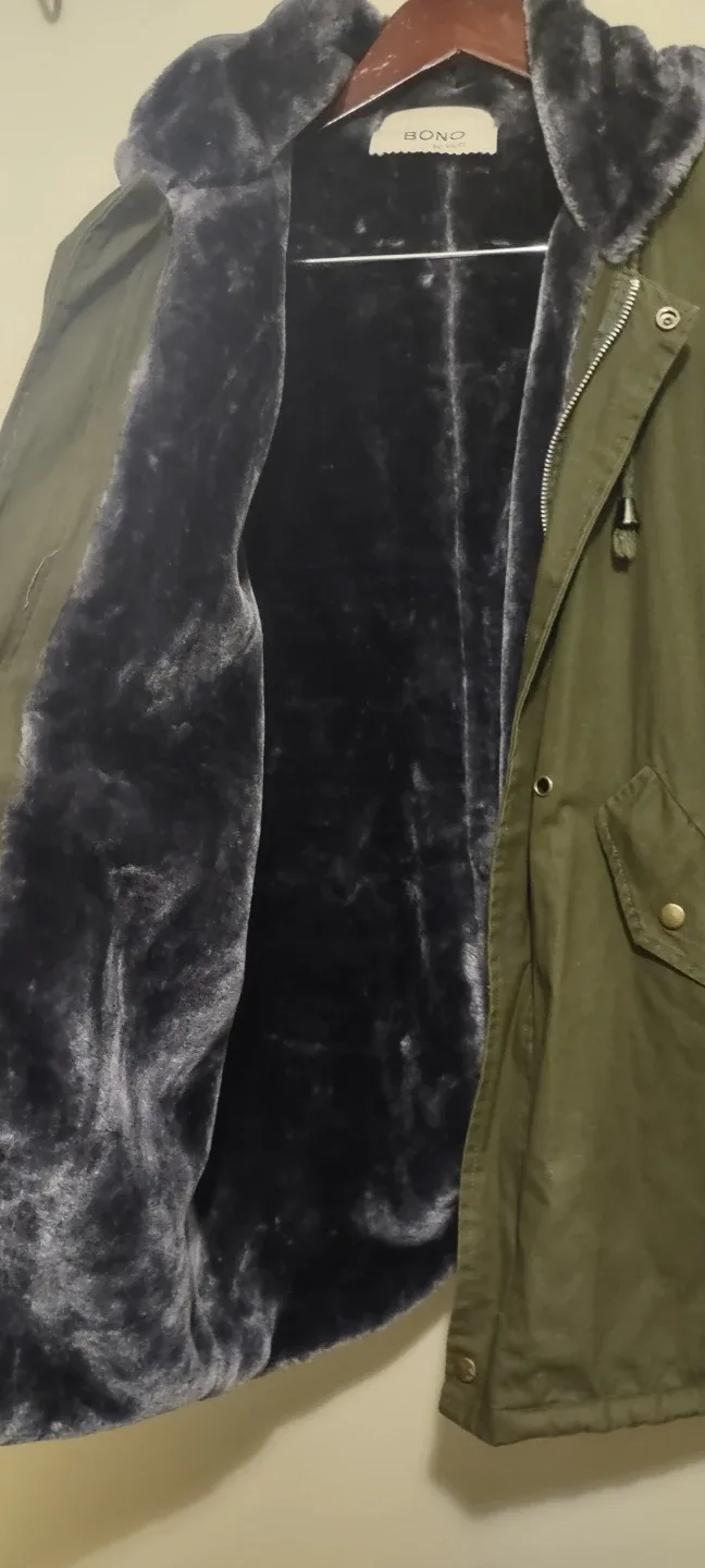 Bono Da Vinci Olive Green Winter hood Coat image indicator(6)