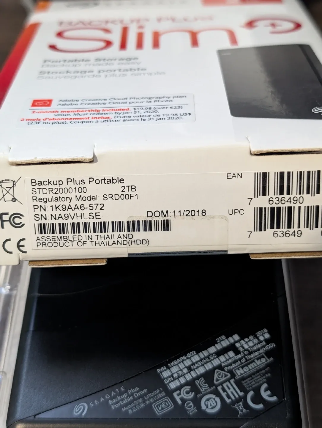 Seagate Backup Plus Slim 2TB Portable Storage - Black image indicator(4)