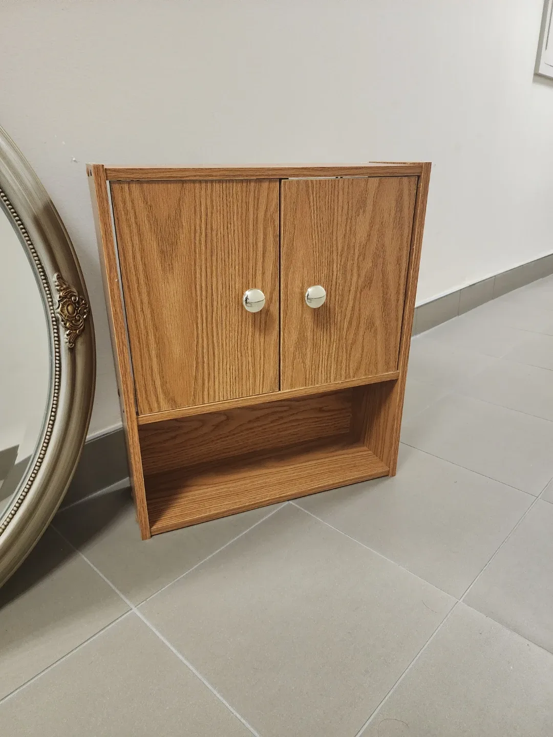 Oval Mirror and Wooden Cabinet image indicator(3)