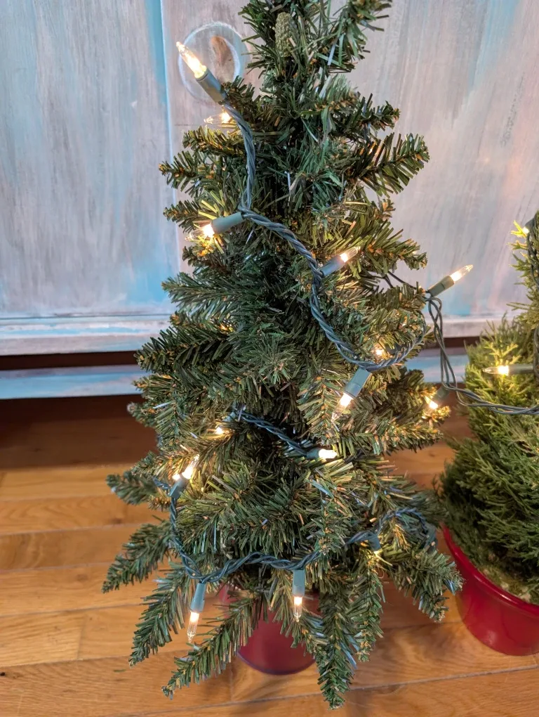 Two Small 26" Christmas Trees with Lights image indicator(2)