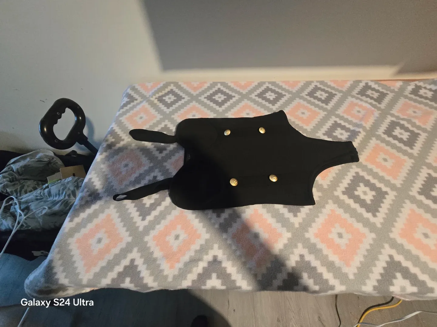 Primark Black Cropped Top - Size S