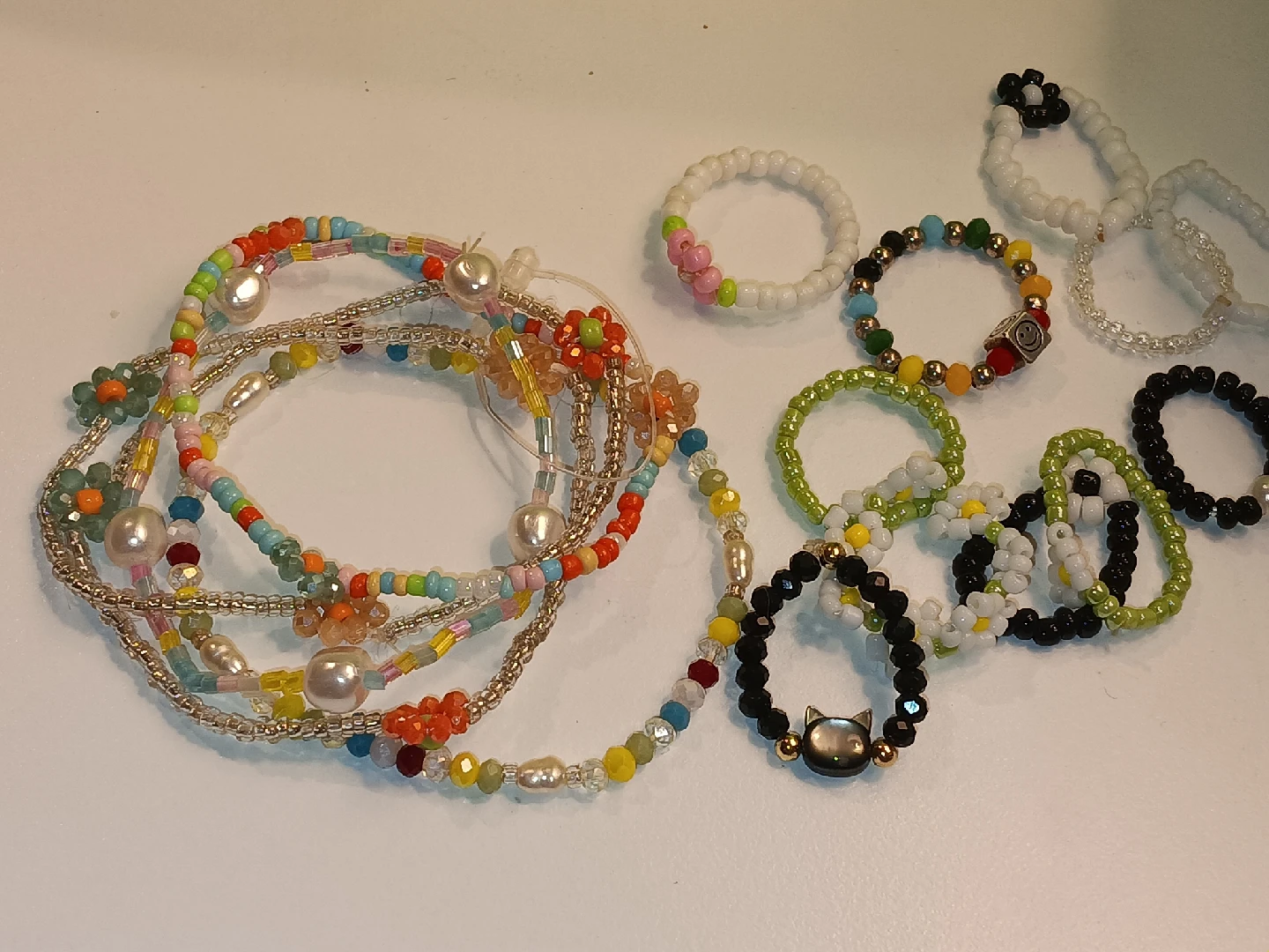 Handmade Beaded Rings and Bracelets