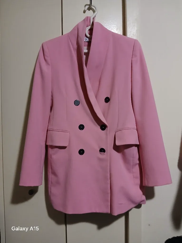 Zara Pink Double Breasted Blazer - Size S
